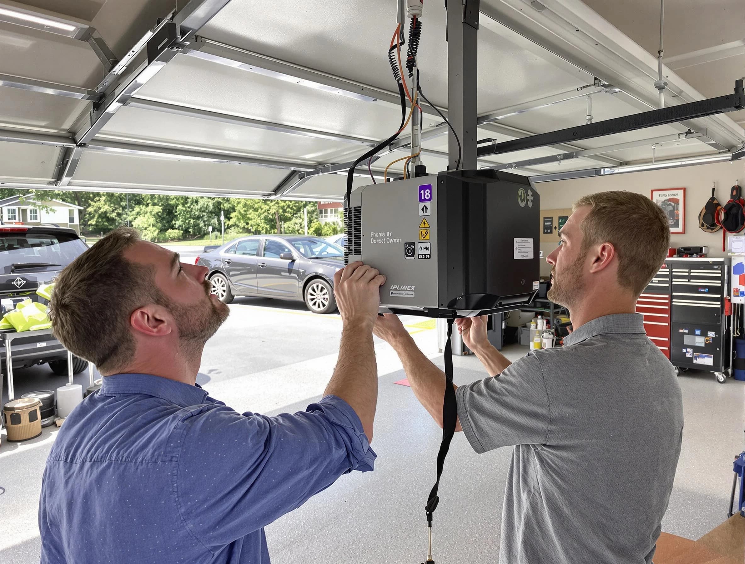 Maricopa Garage Door Repair technician installing garage door opener in Maricopa