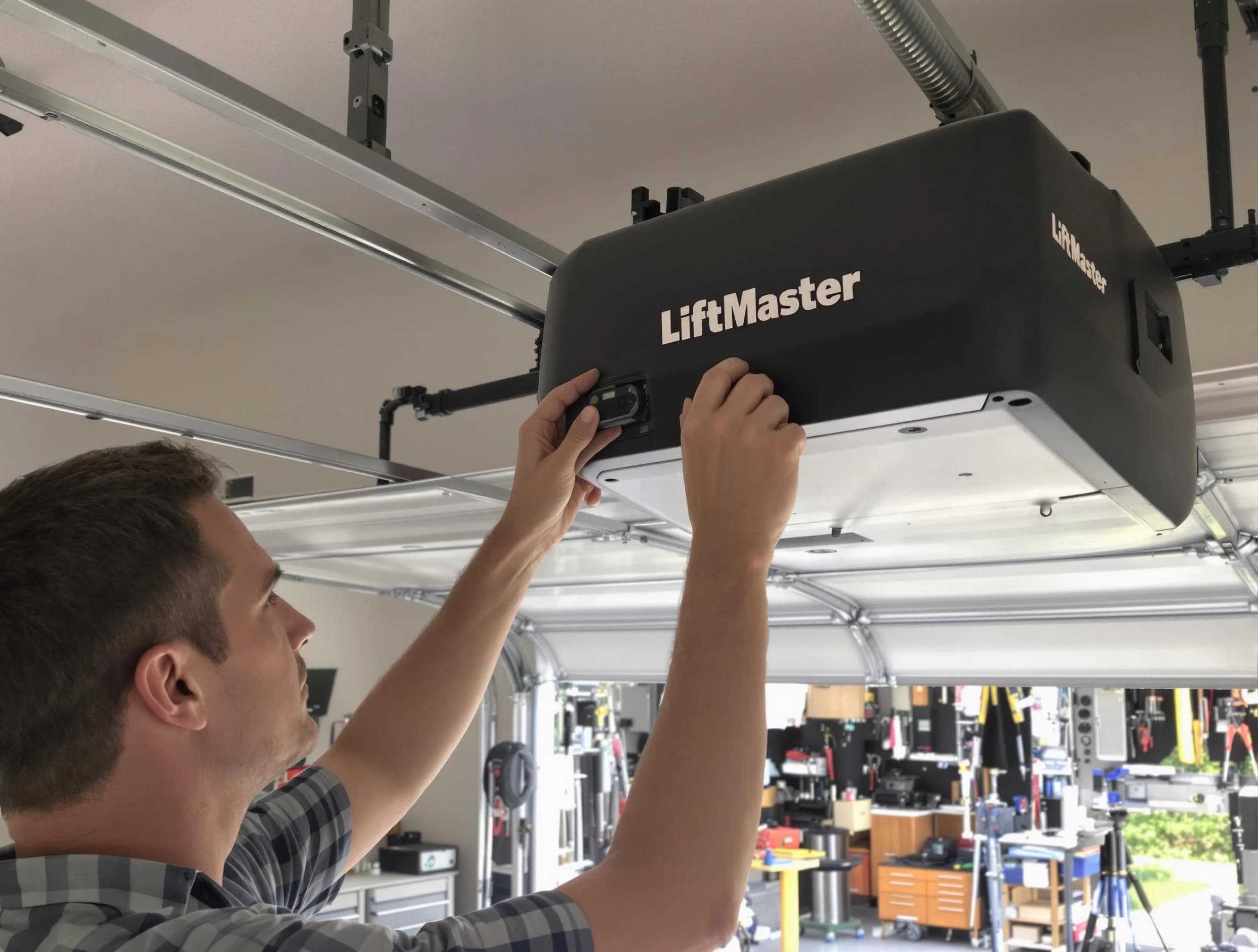 Maricopa Garage Door Repair technician repairing garage door opener in Maricopa