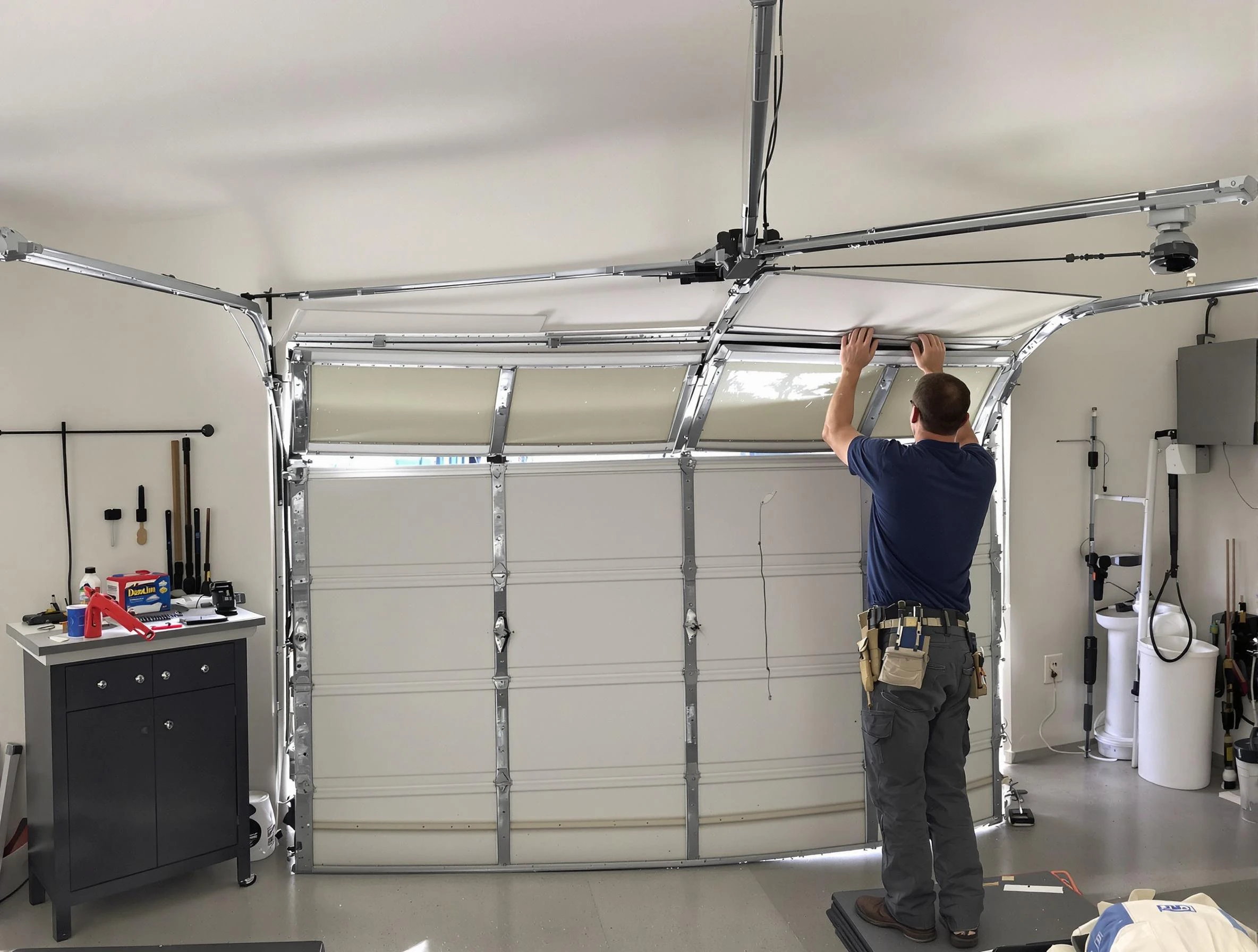 Maricopa Garage Door Repair specialist performing precise section replacement on Maricopa garage door