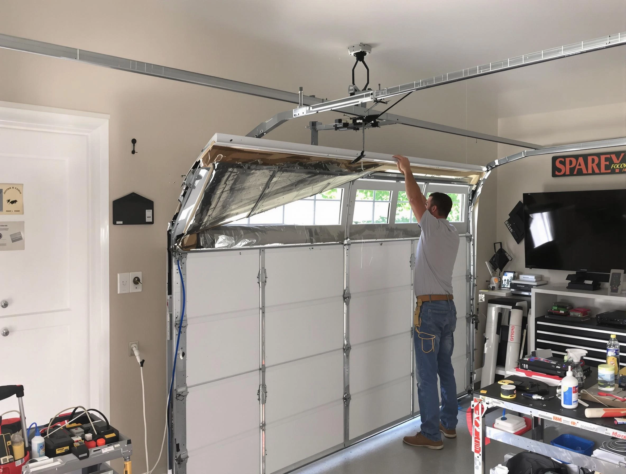 Garage door section replacement by Maricopa Garage Door Repair in Maricopa