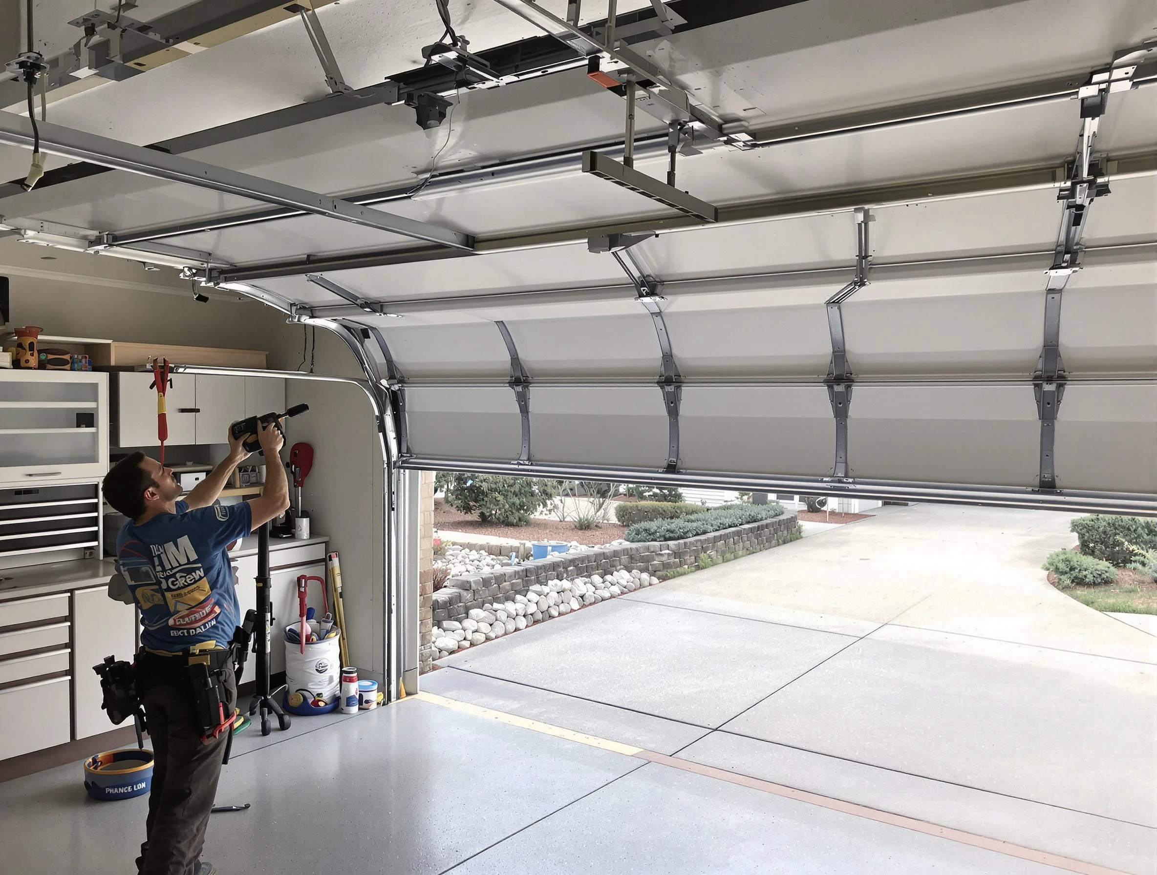 Garage door track repair service by Maricopa Garage Door Repair in Maricopa
